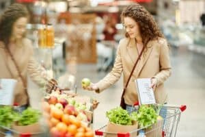 Young Woman Enjoying Grocery Shopping